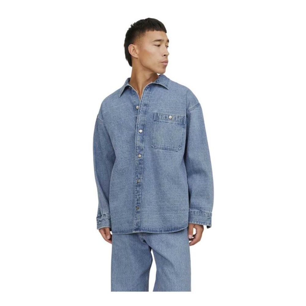 Jack And Jones Mens Santorini Long-Sleeved Shirt / Blue - Picture 3 of 4